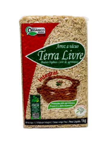 Arroz integral orgânico  a vácuo - 1kg